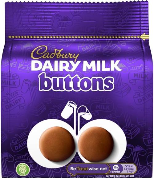 Cadbury Dairy Milk Buttons Chocolate Bag 85g (BB 22/09/ 2025)