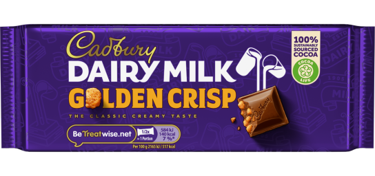 Cadbury Dairy Milk Golden Crisp Chocolate Bar 54g ( BB 14/06/2025)