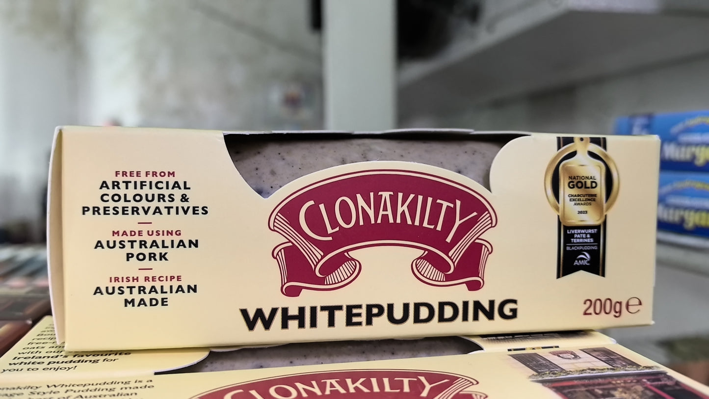 Clonakilty White Pudding 200g ( * Refrigerated items are for local pick-up or deliveries less than 10 km from our Hotham Milk Bar ONLY!!! )