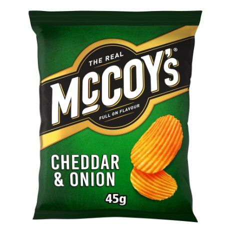 McCoy's Cheddar Onion Flavour Grab Bag Potato Crisps 45g (BB 28/09/2024)