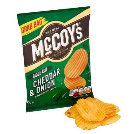 McCoy's Cheddar Onion Flavour Grab Bag Potato Crisps 45g (BB 28/09/2024)