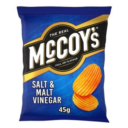 McCoy's Salt & Malt Vinegar Flavour Grab Bag Potato Crisps 45g (BB 21/09/2024)