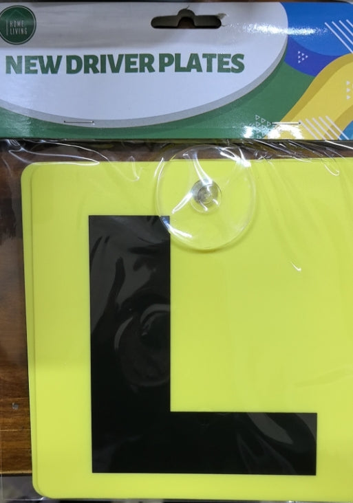 Suctions Cup New Driver L Plates Set of 2 Standard Size & Colour 15cm