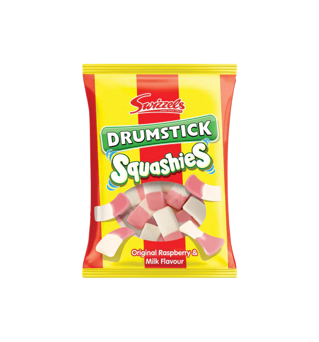 Swizzels Drumsticks Squashies Raspberry & Milk Flavour 120g