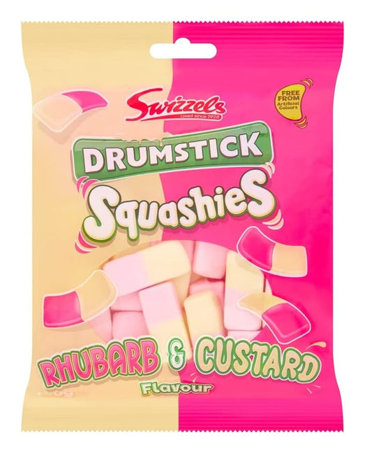 Swizzels Drumsticks Squashies Rhubarb & Custard Flavour 120g