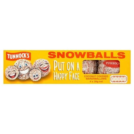 TUNNOCK'S Snowballs - Coconut Covered Marshmallows 4 Pack 120g