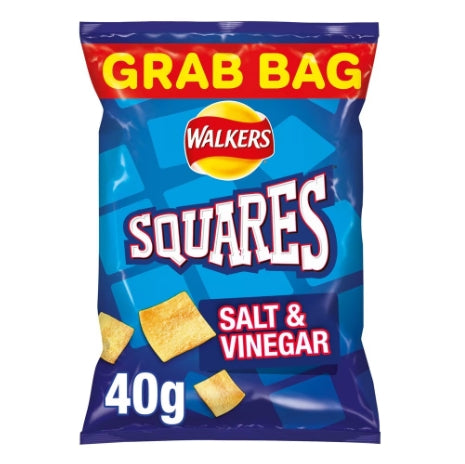 Walkers Squares Salt & Vinegar Grab Bag Crisps 40g